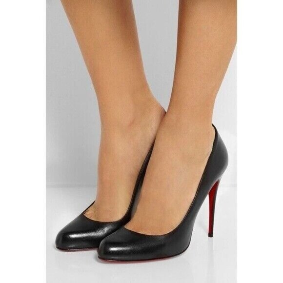 Christian Louboutin Elisa Black Patent Leather Heels Pumps 35.5